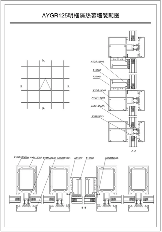 AYGR125 Exposed-Frame Curtain Wall Series