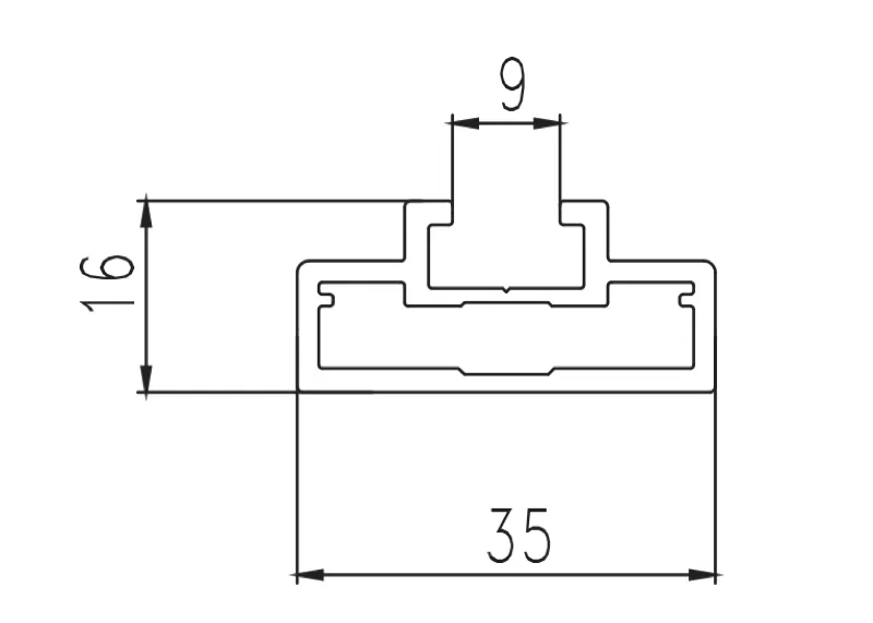 35-Series Extremely Narrow Sliding Door Aluminum Profile