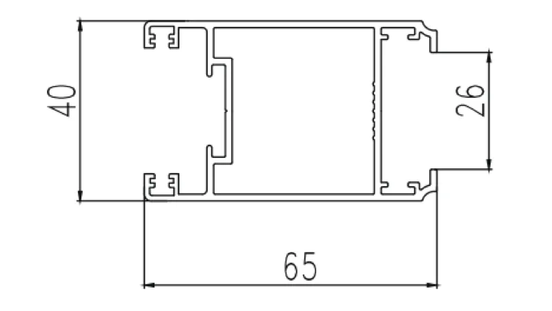 40mm Medium-Narrow Sliding Door Aluminum Profile