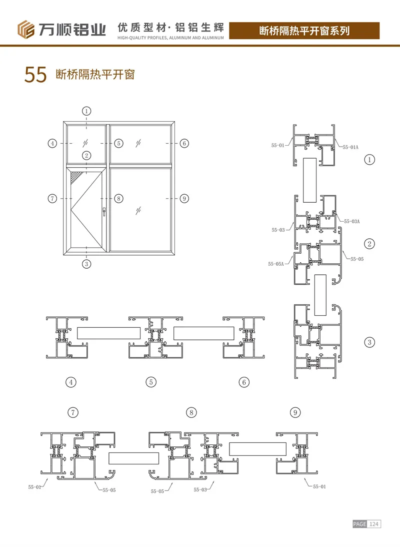 55 Thermal Break Casement Window Profile