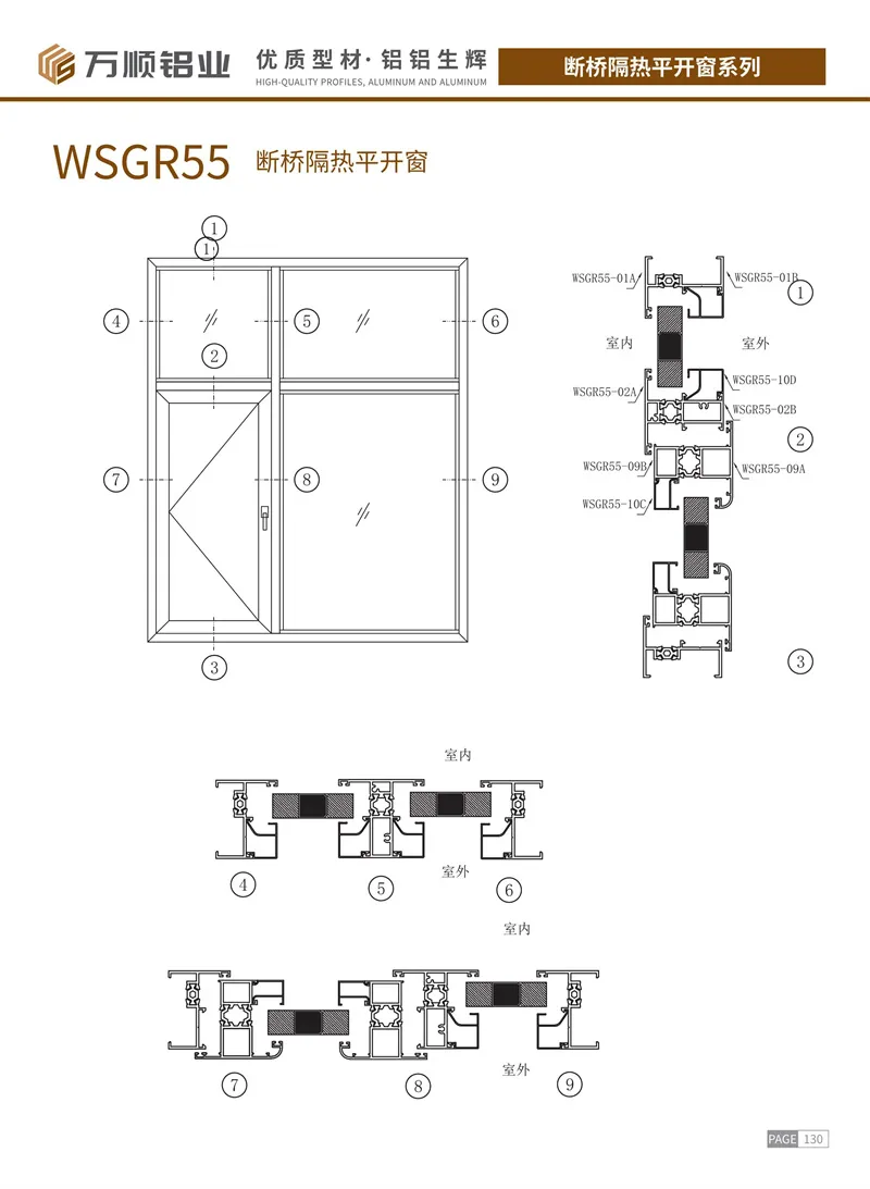WSGR55 Thermal Break Casement Window Profile