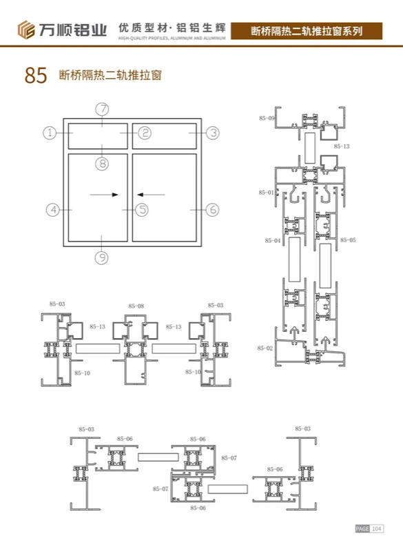 85 Thermal Break 2-Track Sliding Window Profile