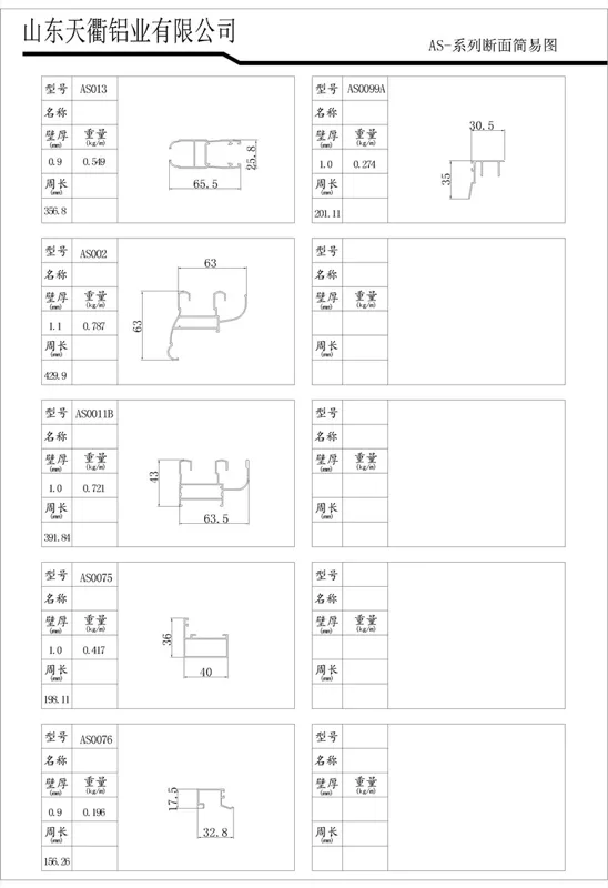 AS Export Aluminum Profile Series